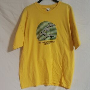 Yellow St. Augustine Beach T-Shirt with Dolphin Design